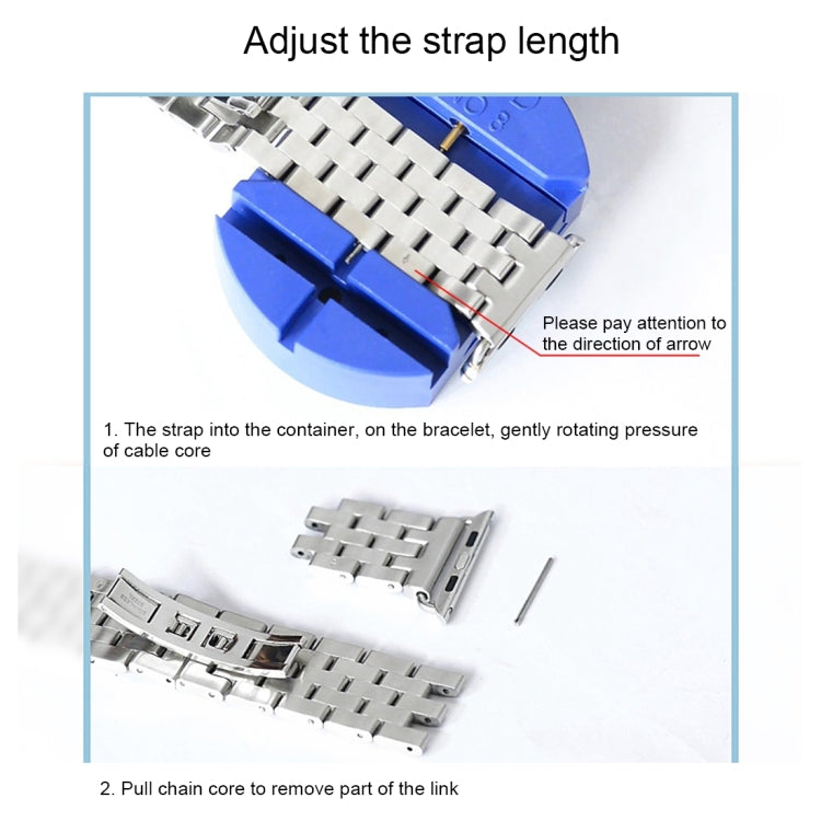 20mm Women Hidden Butterfly Buckle 7 Beads Stainless Steel Watch Band For Apple Watch 38mm(Silver Gold)