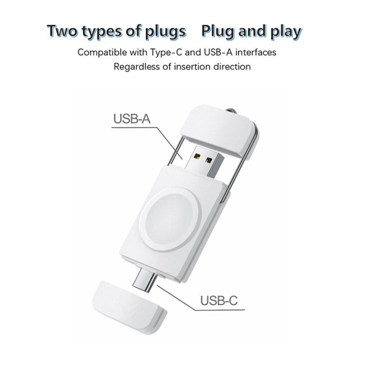U8 USB / Type-C Magnetic Wireless Charger Fast Charger for Apple Watch Series