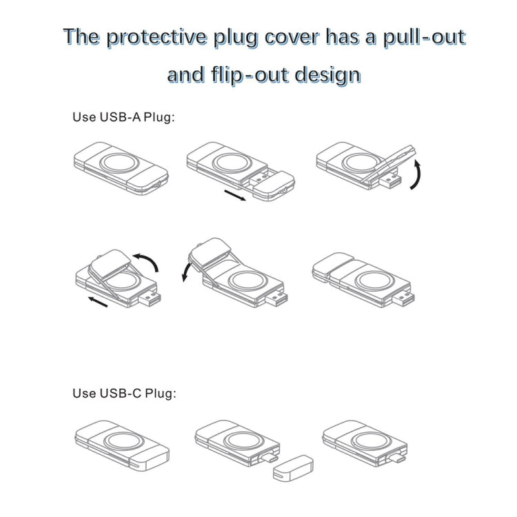 U8 USB / Type-C Magnetic Wireless Charger Fast Charger for Apple Watch Series