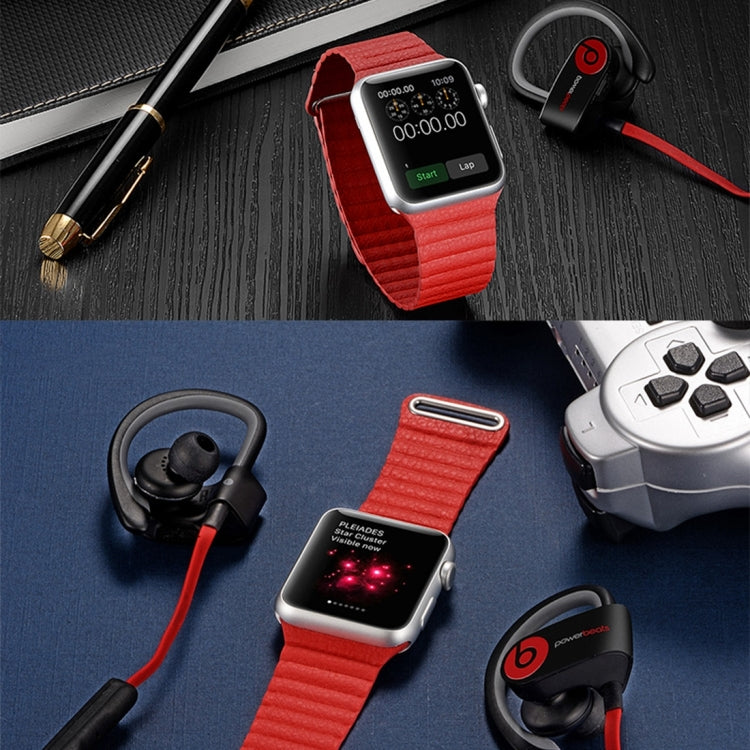 For Apple Watch 38mm Loop Magnetic Closure Clasp PU Leather Watch Band
