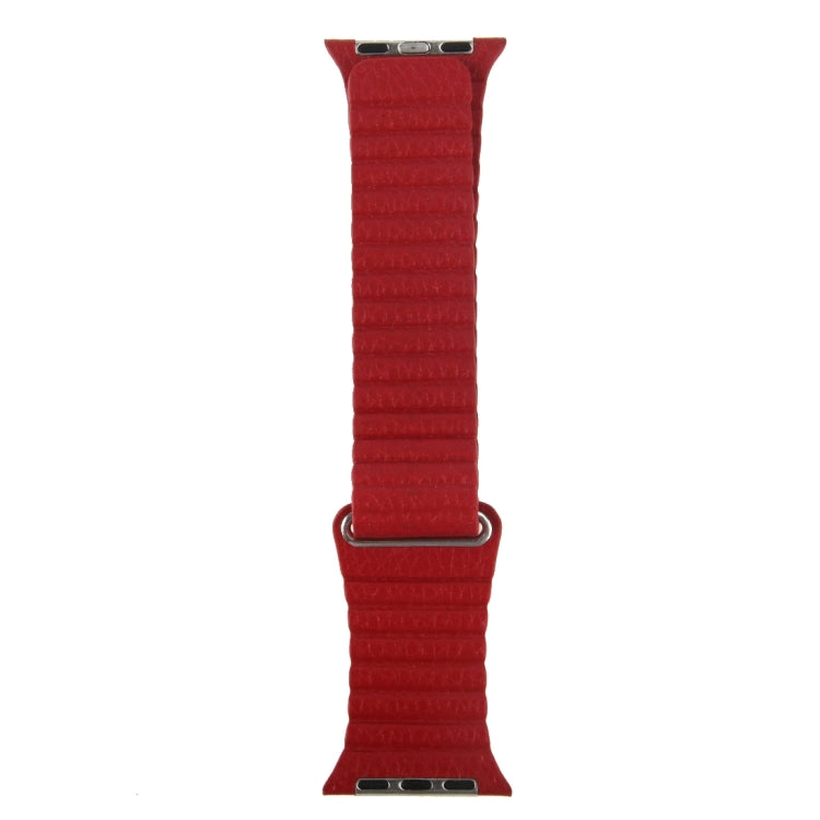 For Apple Watch 38mm Loop Magnetic Closure Clasp PU Leather Watch Band