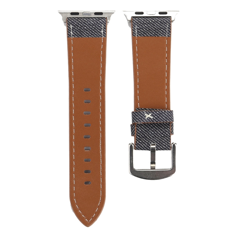 For Apple Watch Series 10 42mm / 9&8&7 41mm / SE 3&SE 2&6&SE&5&4 40mm / 3&2&1 38mm Simple Fashion Genuine Leather Cowboy Pattern Watch Band