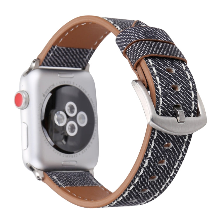 For Apple Watch Series 10 42mm / 9&8&7 41mm / SE 3&SE 2&6&SE&5&4 40mm / 3&2&1 38mm Simple Fashion Genuine Leather Cowboy Pattern Watch Band