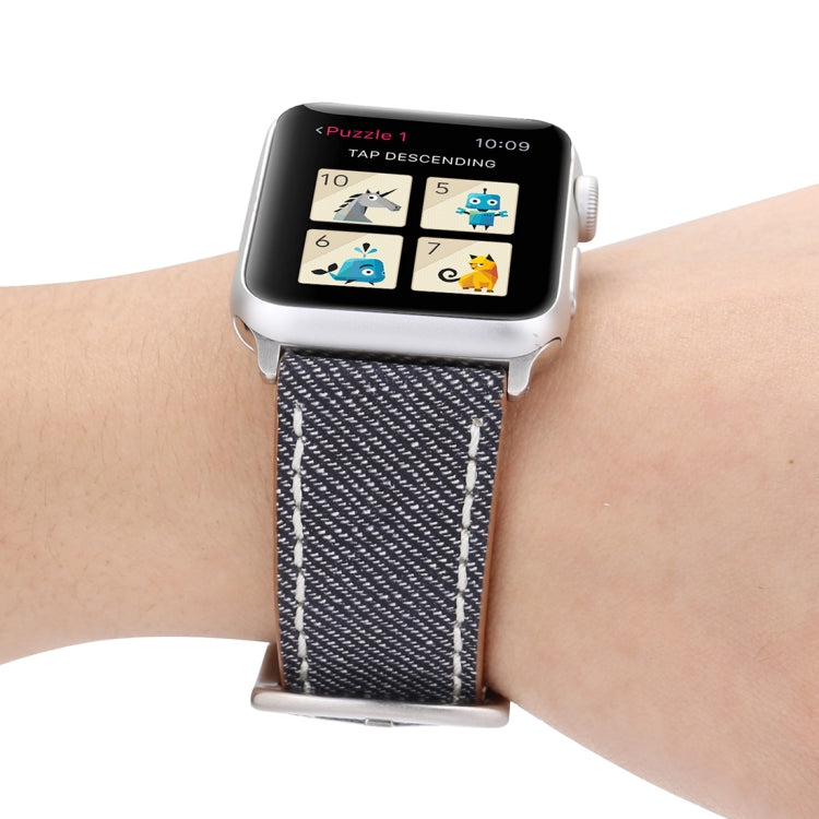 For Apple Watch Series 10 42mm / 9&8&7 41mm / SE 3&SE 2&6&SE&5&4 40mm / 3&2&1 38mm Simple Fashion Genuine Leather Cowboy Pattern Watch Band