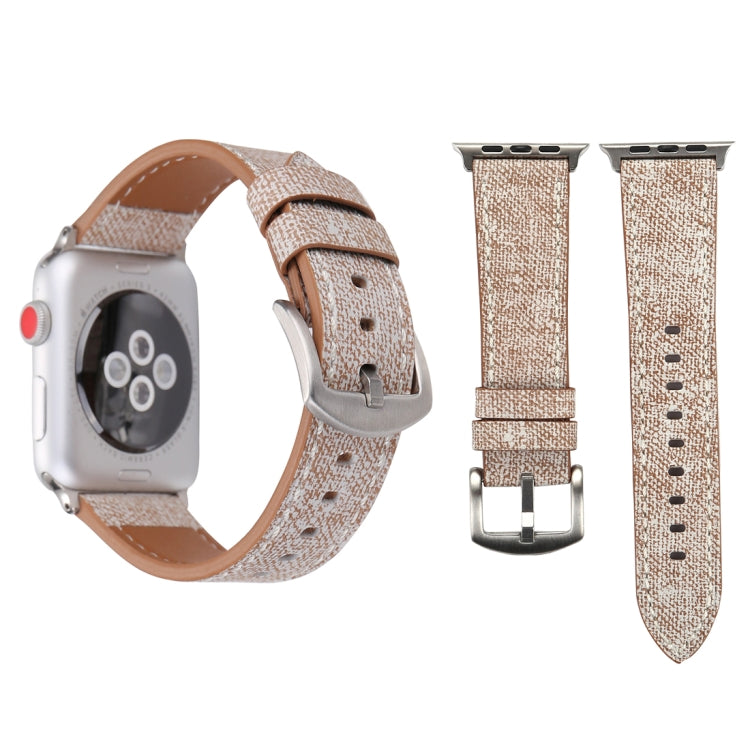 For Apple Watch Series 10 42mm / 9&8&7 41mm / SE 3&SE 2&6&SE&5&4 40mm / 3&2&1 38mm Simple Fashion Genuine Leather Cowboy Pattern Watch Band