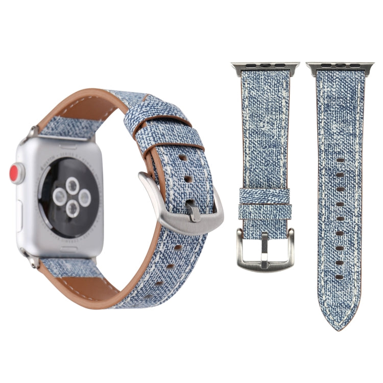 For Apple Watch Series 10 42mm / 9&8&7 41mm / SE 3&SE 2&6&SE&5&4 40mm / 3&2&1 38mm Simple Fashion Genuine Leather Cowboy Pattern Watch Band