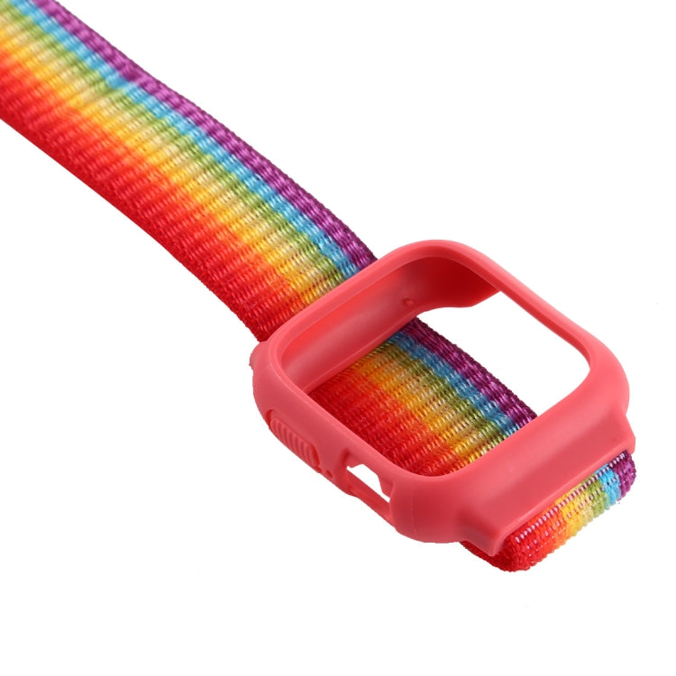 For Apple Watch Ultra 49mm&Watch Ultra 2 49mm / Series 10 46mm / 9&8&7 45mm / SE 3&SE 2&6&SE&5&4 44mm / 3&2&1 42mm Nylon Watch Band with Hook and Loop Fastener