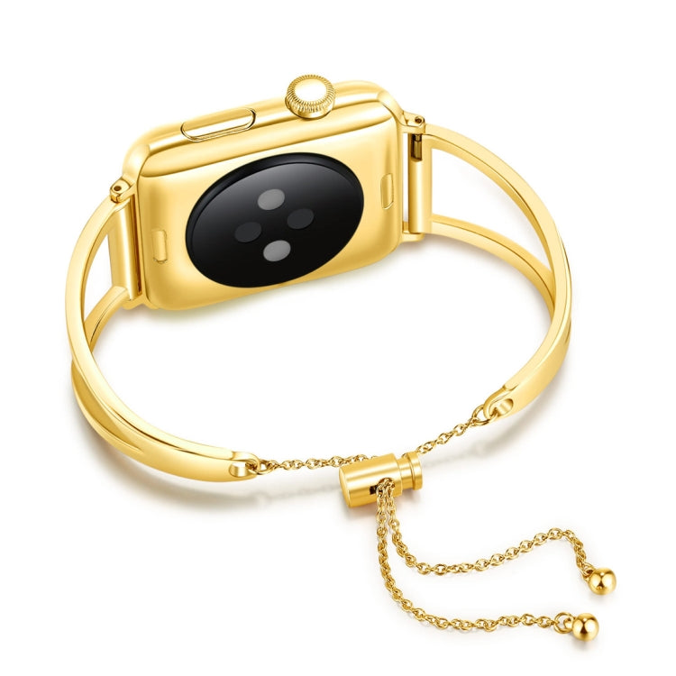 Letter V Shape Bracelet Metal Wrist Watch Band with Stainless Steel Buckle for Apple Watch Series 10 42mm / 9&8&7 41mm / SE 3&SE 2&6&SE&5&4 40mm / 3&2&1 38mm