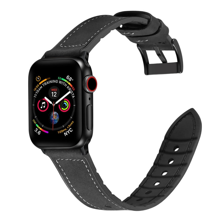 Solid Color TPU + Stainless Steel Watch Band for Apple Watch Series 7 45mm / 6 & SE & 5 & 4 44mm / 3 & 2 & 1 42mm