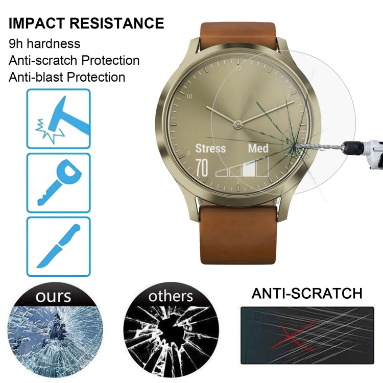 2 PCS ENKAY Hat-Prince for Garmin Vivomove HR Smart Watch 0.2mm 9H Surface Hardness 2.15D Explosion-proof Tempered Glass Screen Film