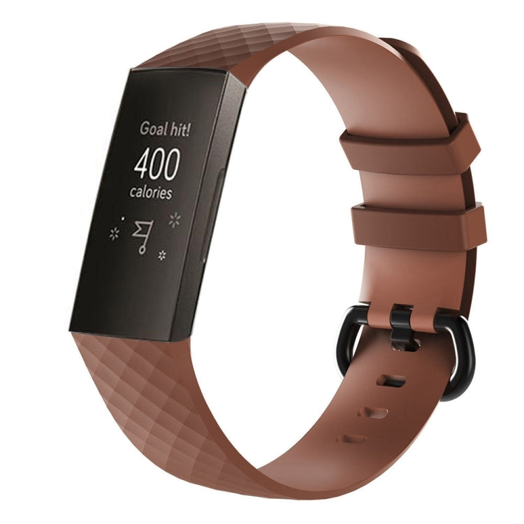 Diamond Pattern Silicone Watch Band for Fitbit Charge 3, Size: 210x18mm