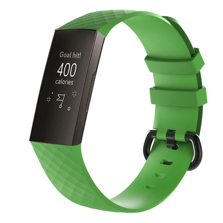 Diamond Pattern Silicone Watch Band for Fitbit Charge 3, Size: 210x18mm