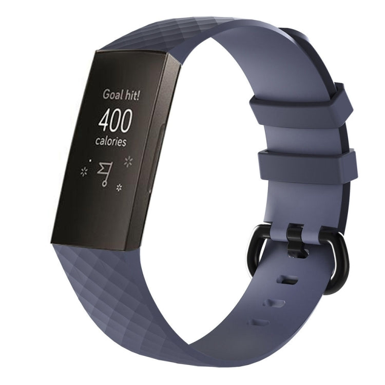 Diamond Pattern Silicone Watch Band for Fitbit Charge 3, Size: 210x18mm