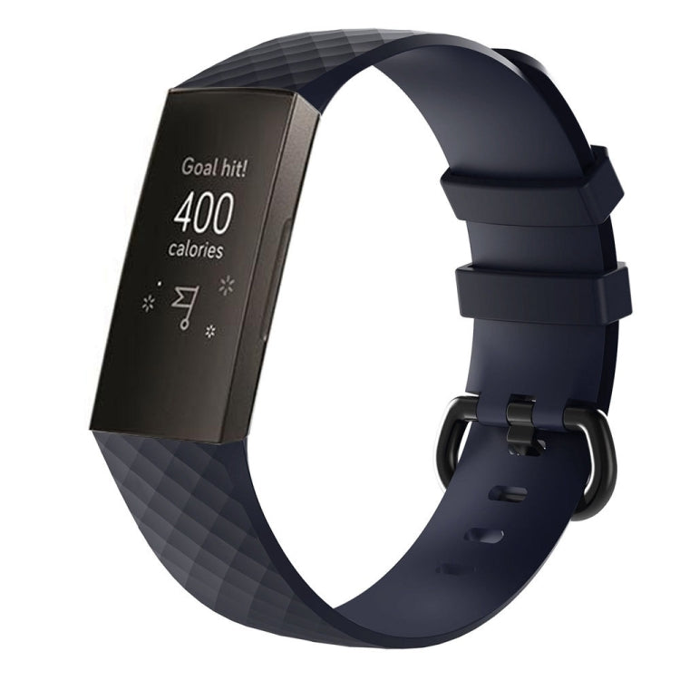Diamond Pattern Silicone Watch Band for Fitbit Charge 3, Size: 210x18mm