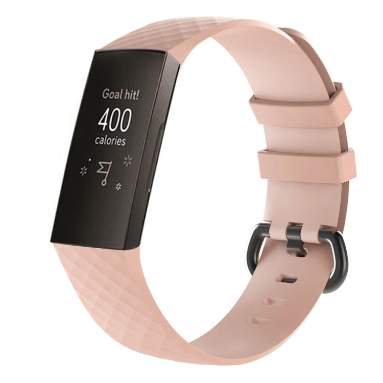 Diamond Pattern Silicone Watch Band for Fitbit Charge 3, Size: 210x18mm