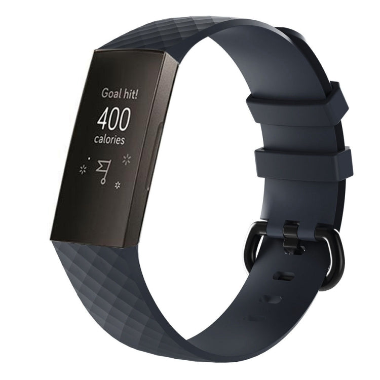 Diamond Pattern Silicone Watch Band for Fitbit Charge 3, Size: 210x18mm
