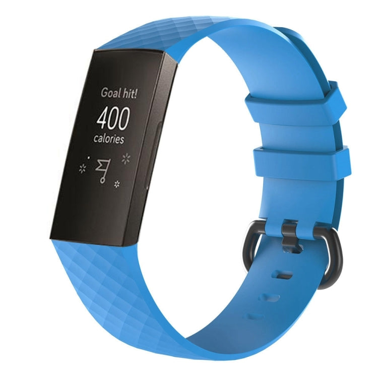 Diamond Pattern Silicone Watch Band for Fitbit Charge 3, Size: 210x18mm