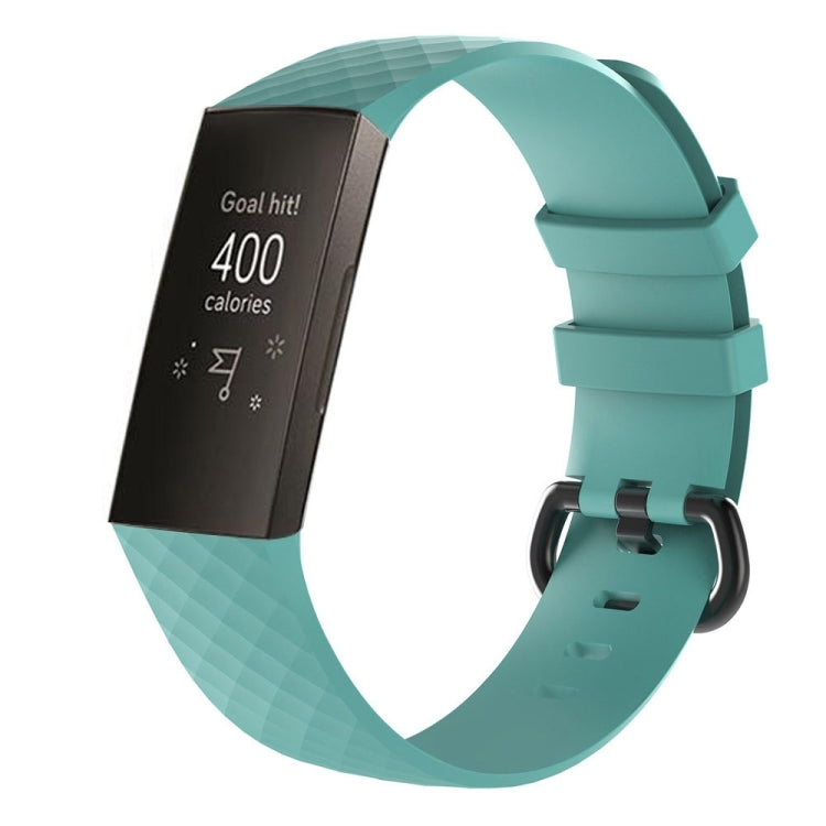 Diamond Pattern Silicone Watch Band for Fitbit Charge 3, Size: 210x18mm