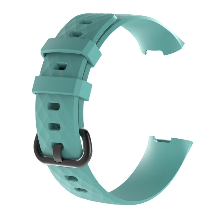 Diamond Pattern Silicone Watch Band for Fitbit Charge 3, Size: 210x18mm