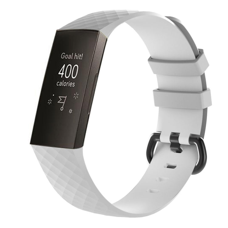Diamond Pattern Silicone Watch Band for Fitbit Charge 3, Size: 210x18mm