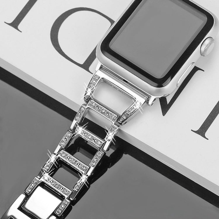 Colorful Diamond Stainless Steel Watch Band for Apple Watch Series 10 42mm / 9&8&7 41mm / SE 3&SE 2&6&SE&5&4 40mm / 3&2&1 38mm
