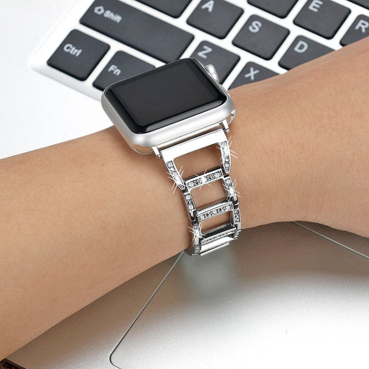 Colorful Diamond Stainless Steel Watch Band for Apple Watch Series 10 42mm / 9&8&7 41mm / SE 3&SE 2&6&SE&5&4 40mm / 3&2&1 38mm