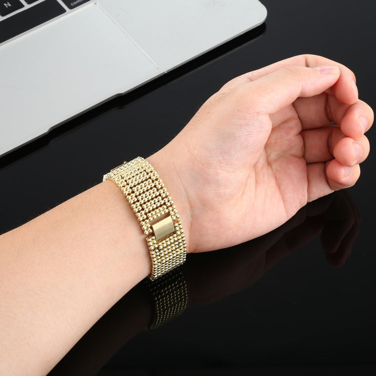 For Apple Watch Ultra 49mm&Watch Ultra 2 49mm / Series 10 46mm / 9&8&7 45mm / SE 3&SE 2&6&SE&5&4 44mm / 3&2&1 42mm Nine Beads Stainless Steel Wrist Strap Watch Band
