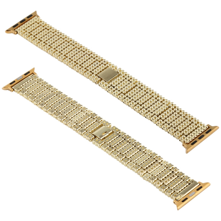 For Apple Watch Series 7 41mm / 6 & SE & 5 & 4 40mm / 3 & 2 & 1 38mm Nine Beads Stainless Steel Wrist Strap Watch Band