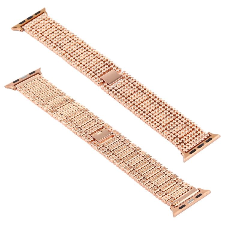 For Apple Watch Series 7 41mm / 6 & SE & 5 & 4 40mm / 3 & 2 & 1 38mm Nine Beads Stainless Steel Wrist Strap Watch Band
