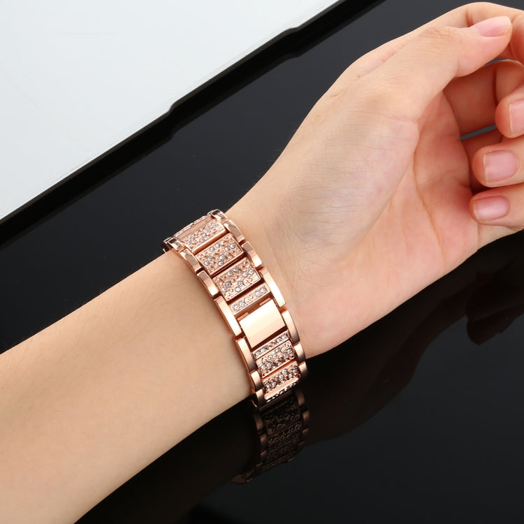 For Fitbit Versa Diamond-studded Stainless Steel Watch Band