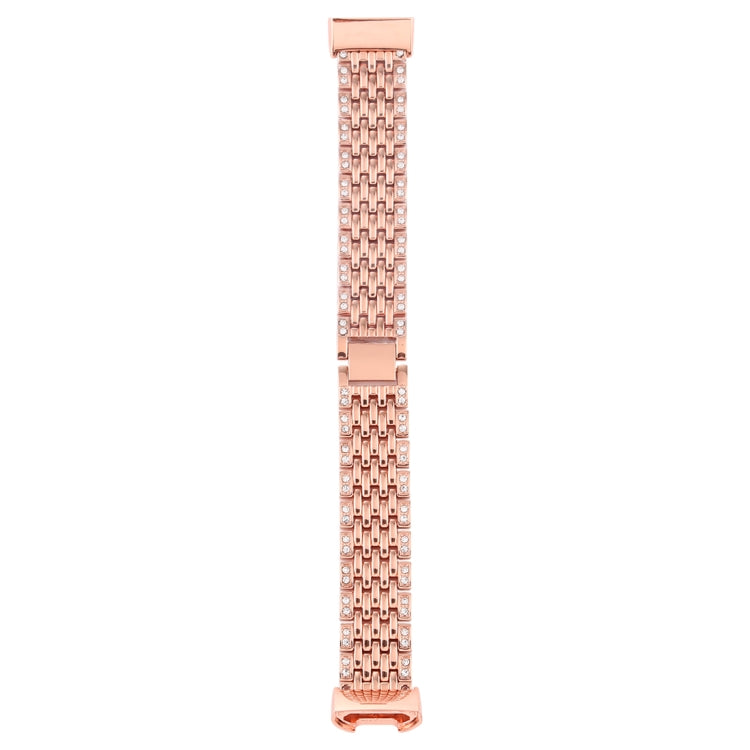 For Fitbit Charge 3 Diamond-studded Stainless Steel Watch Band