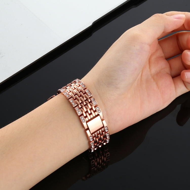 For Fitbit Charge 3 Diamond-studded Stainless Steel Watch Band