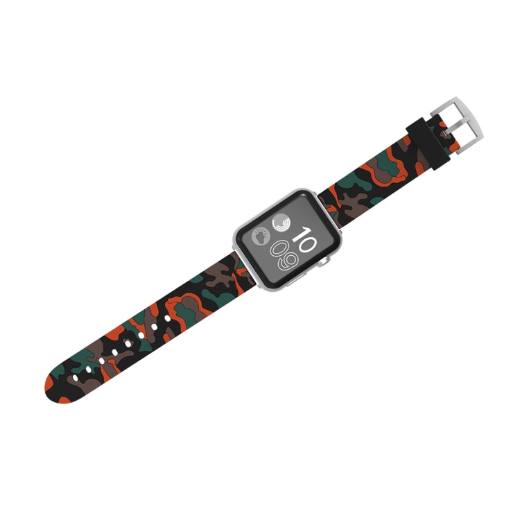 For Apple Watch Series 3 & 2 & 1 38mm Fashion Camouflage Pattern Silicone Watch Band