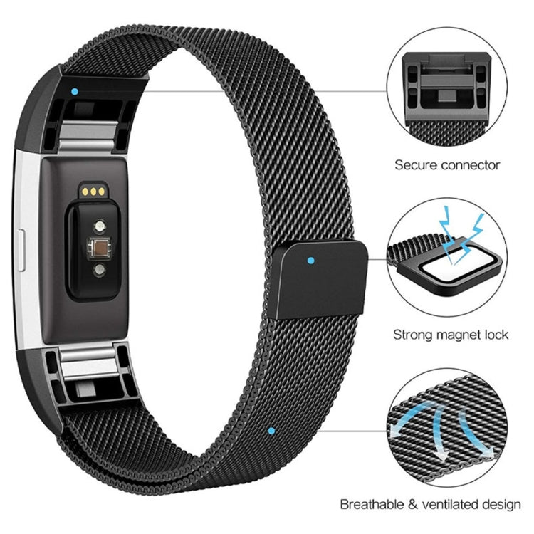 Smart Watch Stainless Steel Watch Band for FITBIT Charge 2, Size: S