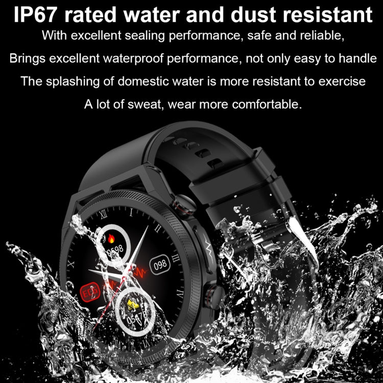ET310 1.39 inch IPS Screen IP67 Waterproof Silicone Band Smart Watch, Support Body Temperature Monitoring / ECG