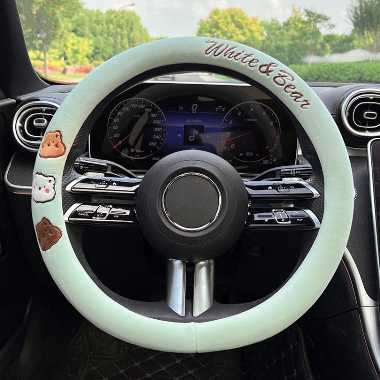 Round Style Car Universal Cartoon Pattern Plush Warm Anti-skid Steering Wheel Cover, Diameter: 38cm