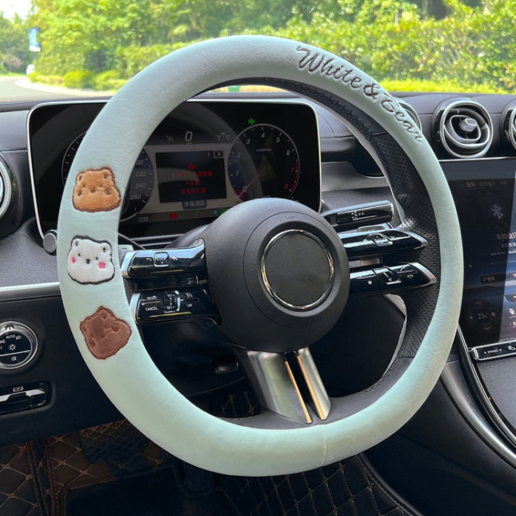 Round Style Car Universal Cartoon Pattern Plush Warm Anti-skid Steering Wheel Cover, Diameter: 38cm