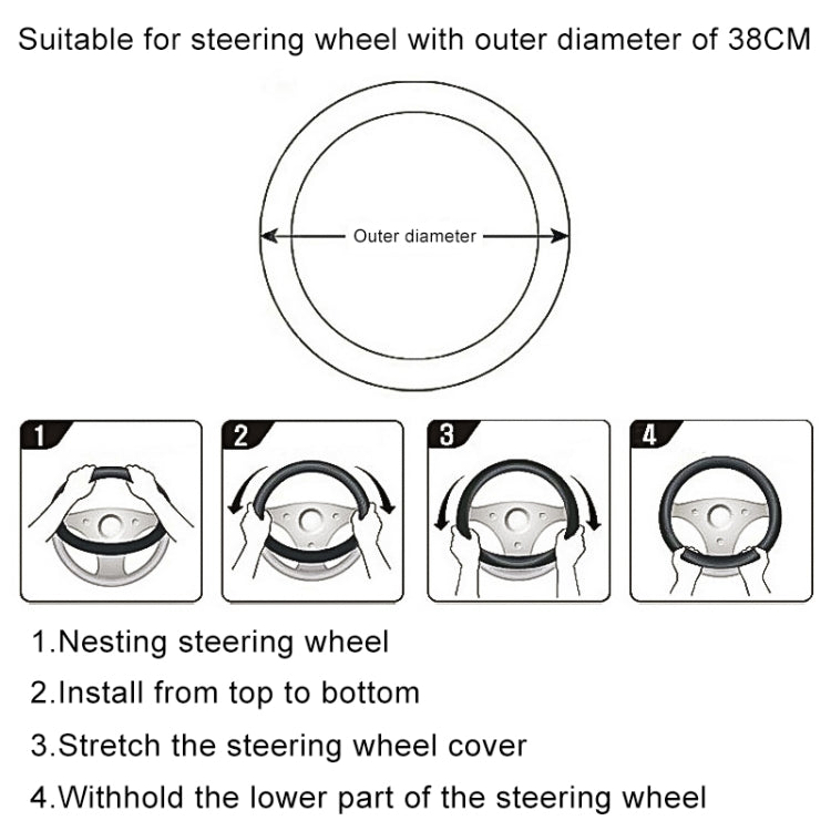 Round Style Car Universal Cartoon Pattern Plush Warm Anti-skid Steering Wheel Cover, Diameter: 38cm