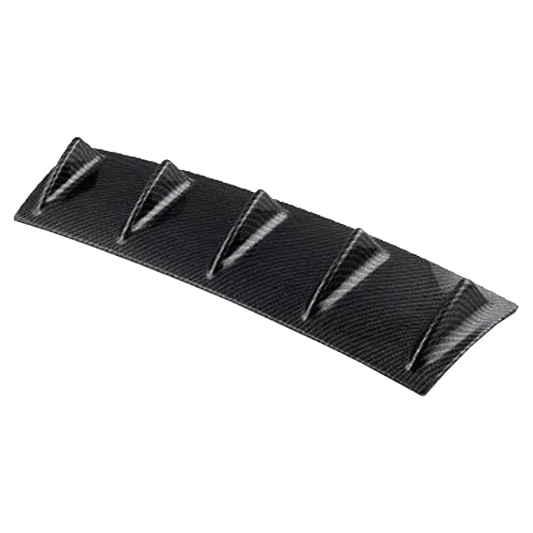 Universal Car Rear Bumper Lip Diffuser 5 Shark Fin Style Carbon Fiber ABS, Size: 58.4 x 53.3 x 15.2cm