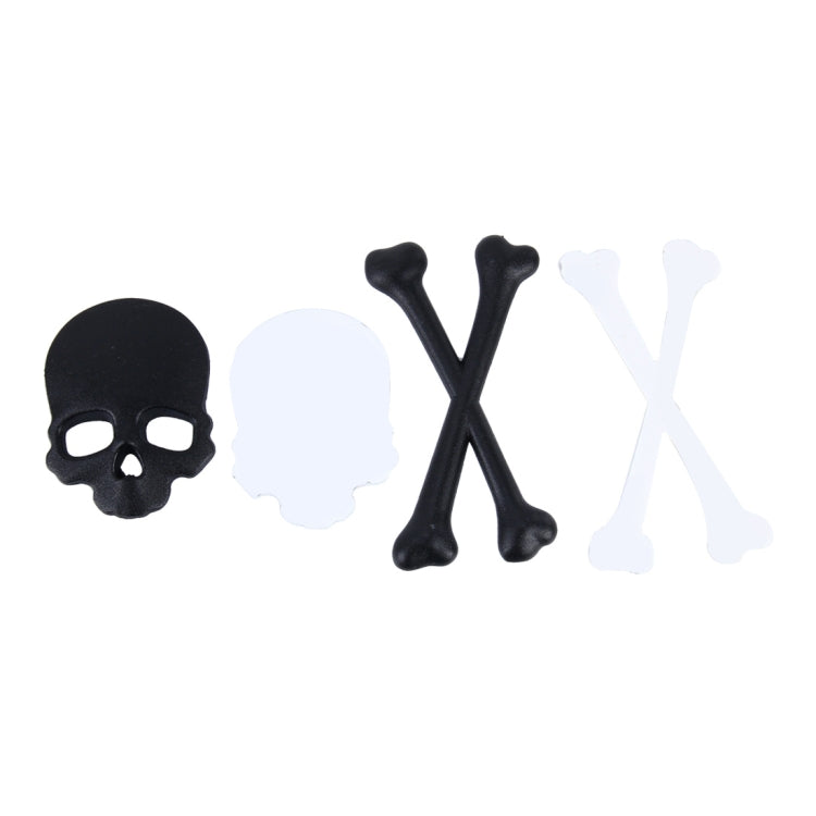 Skull And Cross Bone Shape Shining Metal Car Universal Sticker