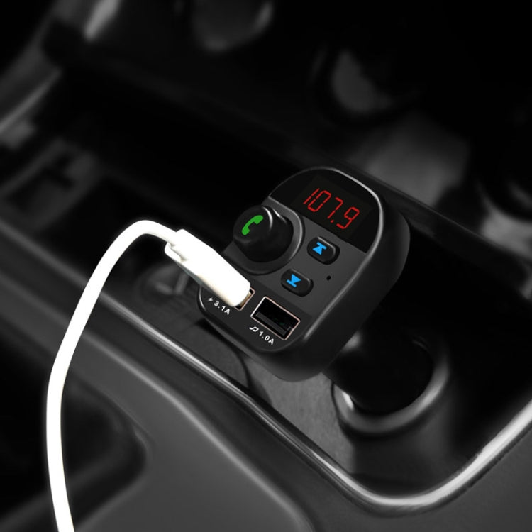 805E Dual USB Charging Bluetooth FM Transmitter MP3 Music Player Car Kit, Support Hands-Free Call & Read TF Card / U Disk Music