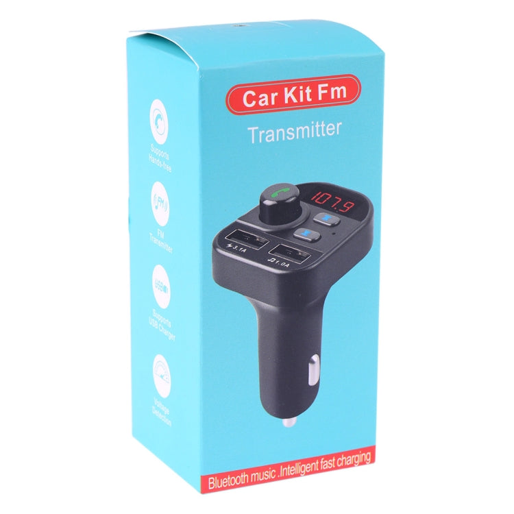 805E Dual USB Charging Bluetooth FM Transmitter MP3 Music Player Car Kit, Support Hands-Free Call & Read TF Card / U Disk Music