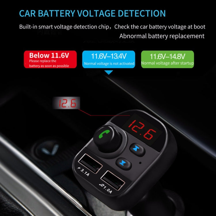 805E Dual USB Charging Bluetooth FM Transmitter MP3 Music Player Car Kit, Support Hands-Free Call & Read TF Card / U Disk Music
