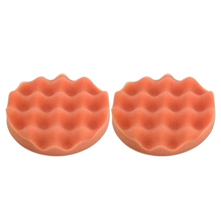 2 PCS Car Wax Sponge Round and Wavy Shape Sponge High-density Waxing Sponge,Size:15 x 15cm