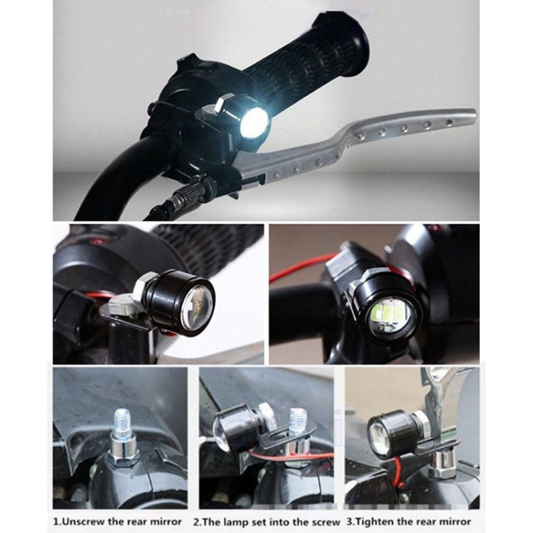 2 PCS 12V 3W Eagle Eyes LED Strobe Light For Motorcycle ,Wire Length: 90cm