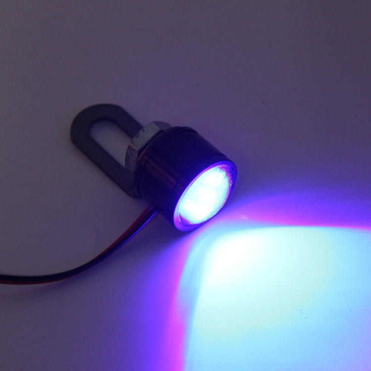 2 PCS 12V 3W Blue Light Eagle Eyes LED Strobe Light For Motorcycle ,Wire Length: 90cm