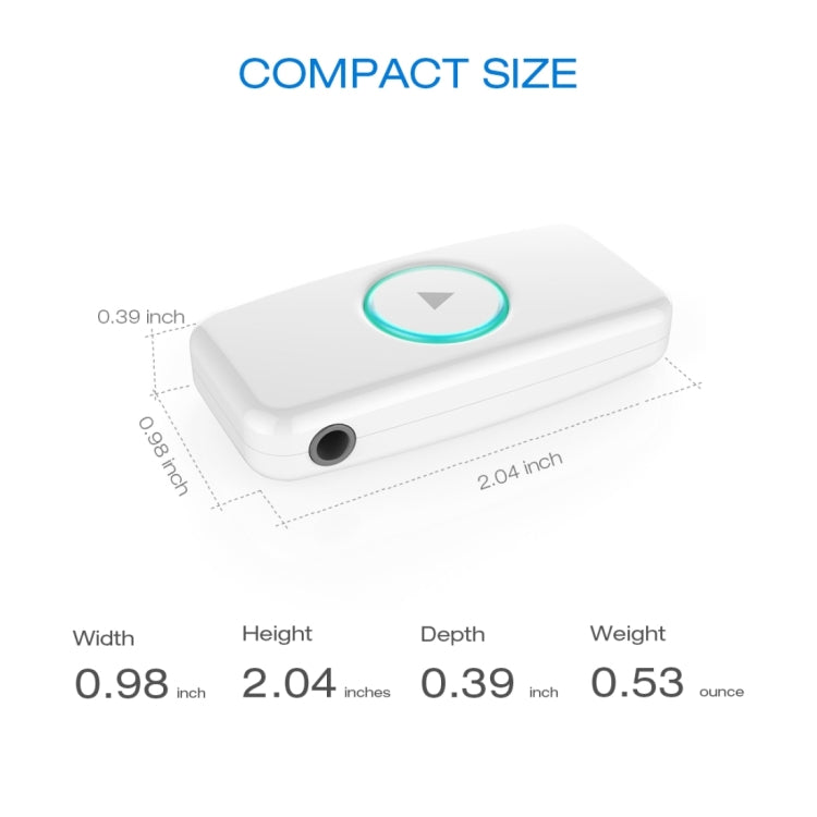 Doosl DSER102 Mini Car Bluetooth Wireless Music Receiver with 3.5mm Stereo Input Jack