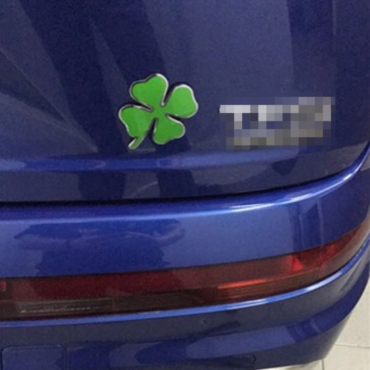 Four Leaf Clover Herb Luck Symbol Badge Emblem Labeling Sticker Styling Car Dashboard Decoration, Size: 4*3.3cm