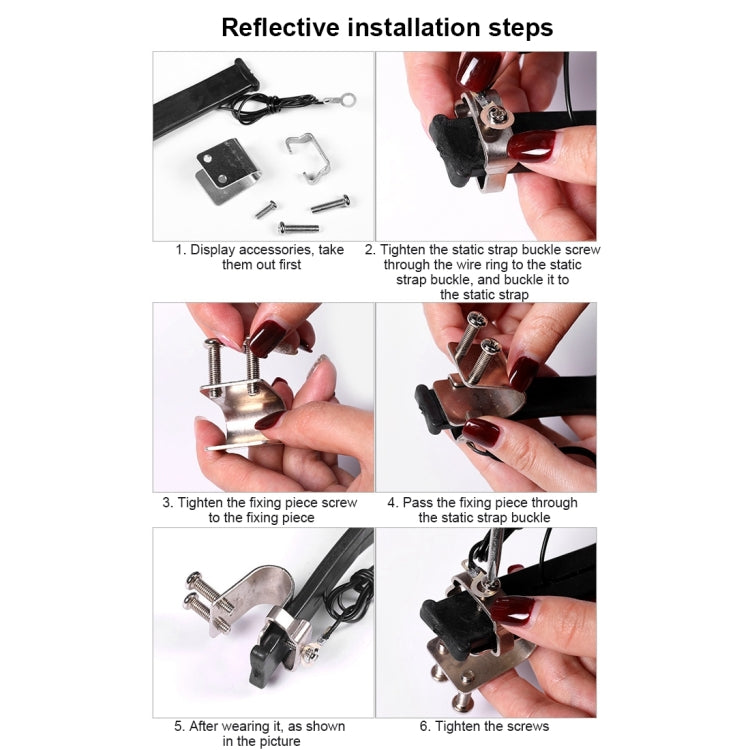 Vehicle Car Anti Static Strap Earth Belt Ground Wire Strap Reflective, Random Color Delivery