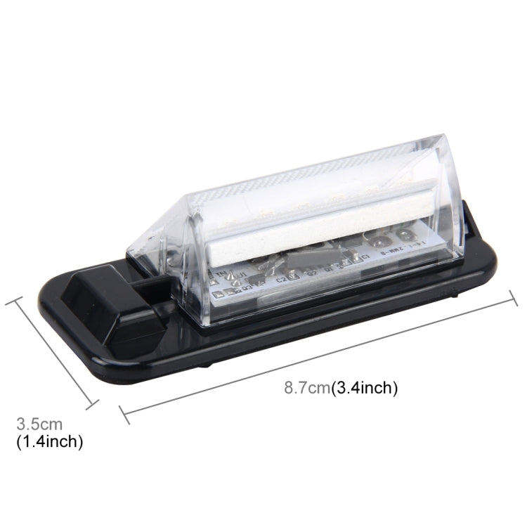 2 PCS License Plate Light with 18 SMD-3528 Lamps for BMW E36(1992-1998),2W 120LM,6000K, DC12V (White Light)